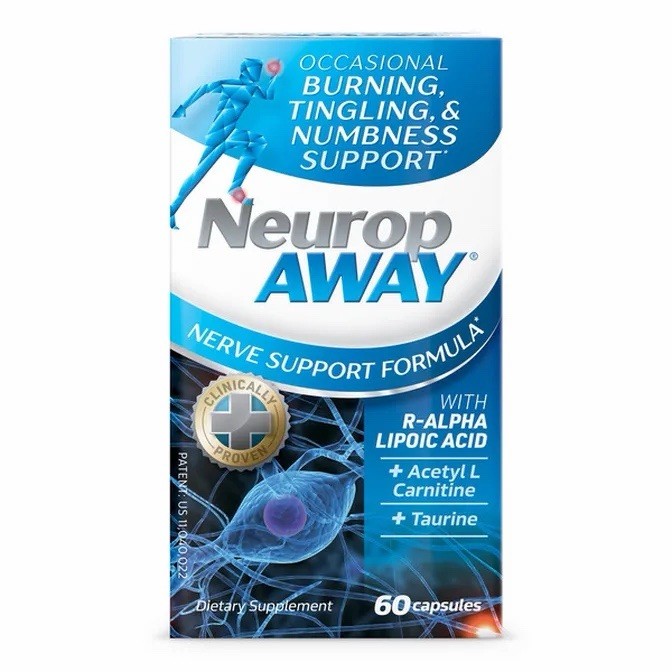 NeuropAWAY Nerve Support Supplement R-Alpha Lipoic Acid 60 Capsules EXP 7/2028