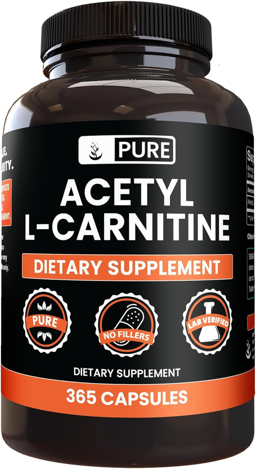 Pure Original Ingredients Acetyl L-Carnitine (365 Capsules) No Magnesium or Rice