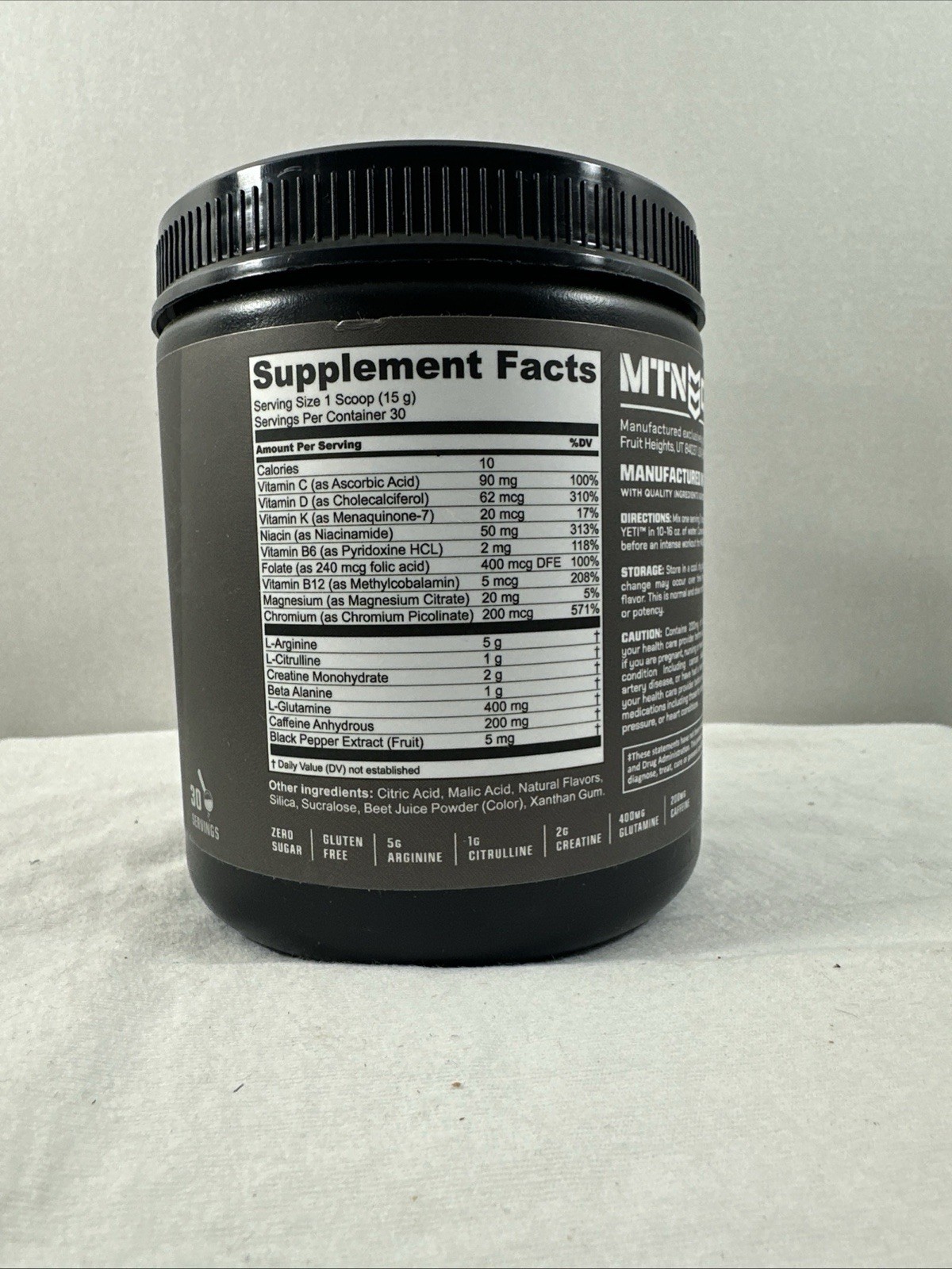 MTN OPS Yeti Pre-Workout Powder w/Creatine, 200mg Caffeine 30 Servings 08/26