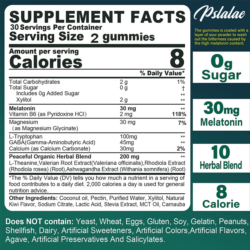 Melatonin 30mg – Regulate Sleep Cycle,Relieve Stress & Anxiety- with Ashwagandha