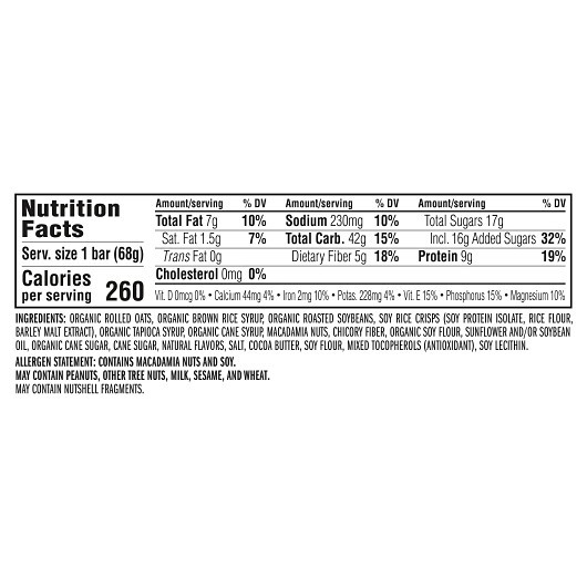 Clif White Chocolate Macadamia Snack Bar, 2.4 Ounce, 192 Per Case
