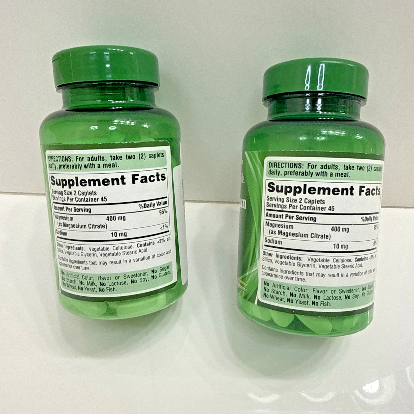 Puritans Pride Magnesium Citrate 200 mg – 90 Coated Caplets – 2 PACK – EXP 02/28
