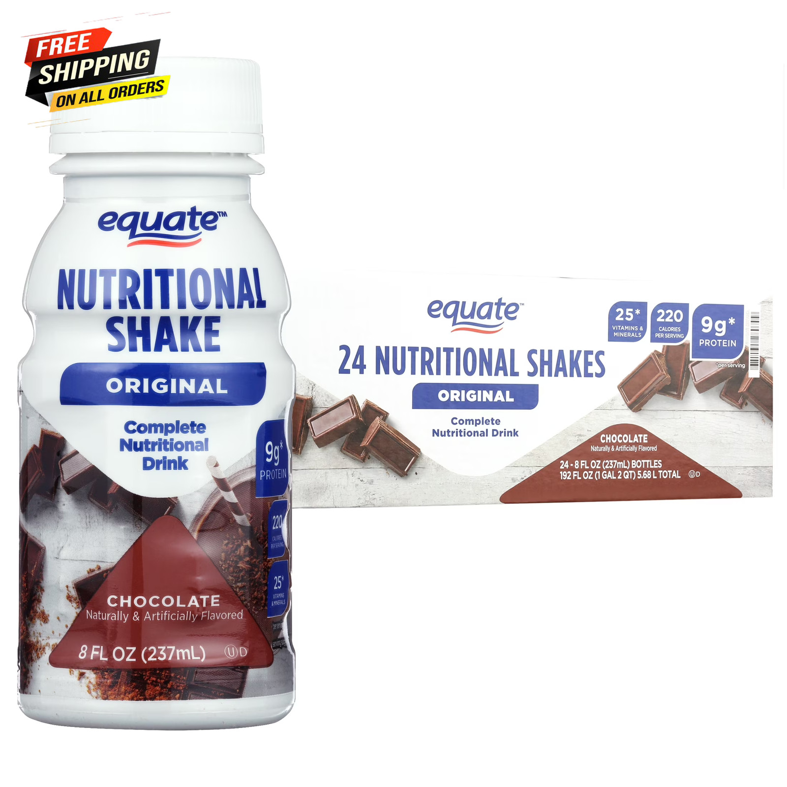 Original Meal Replacement Nutritional Shakes, Chocolate, 8 Fl Oz, 24 Count 🎗🎯