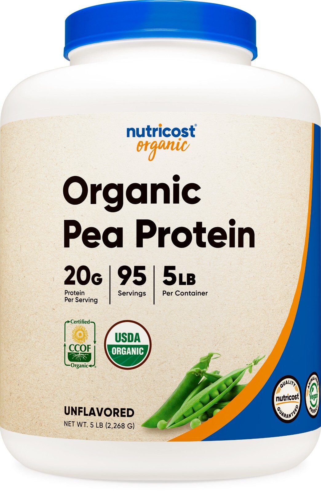 Nutricost Organic Pea Protein Isolate Powder (5LBS) – Protein from Plants