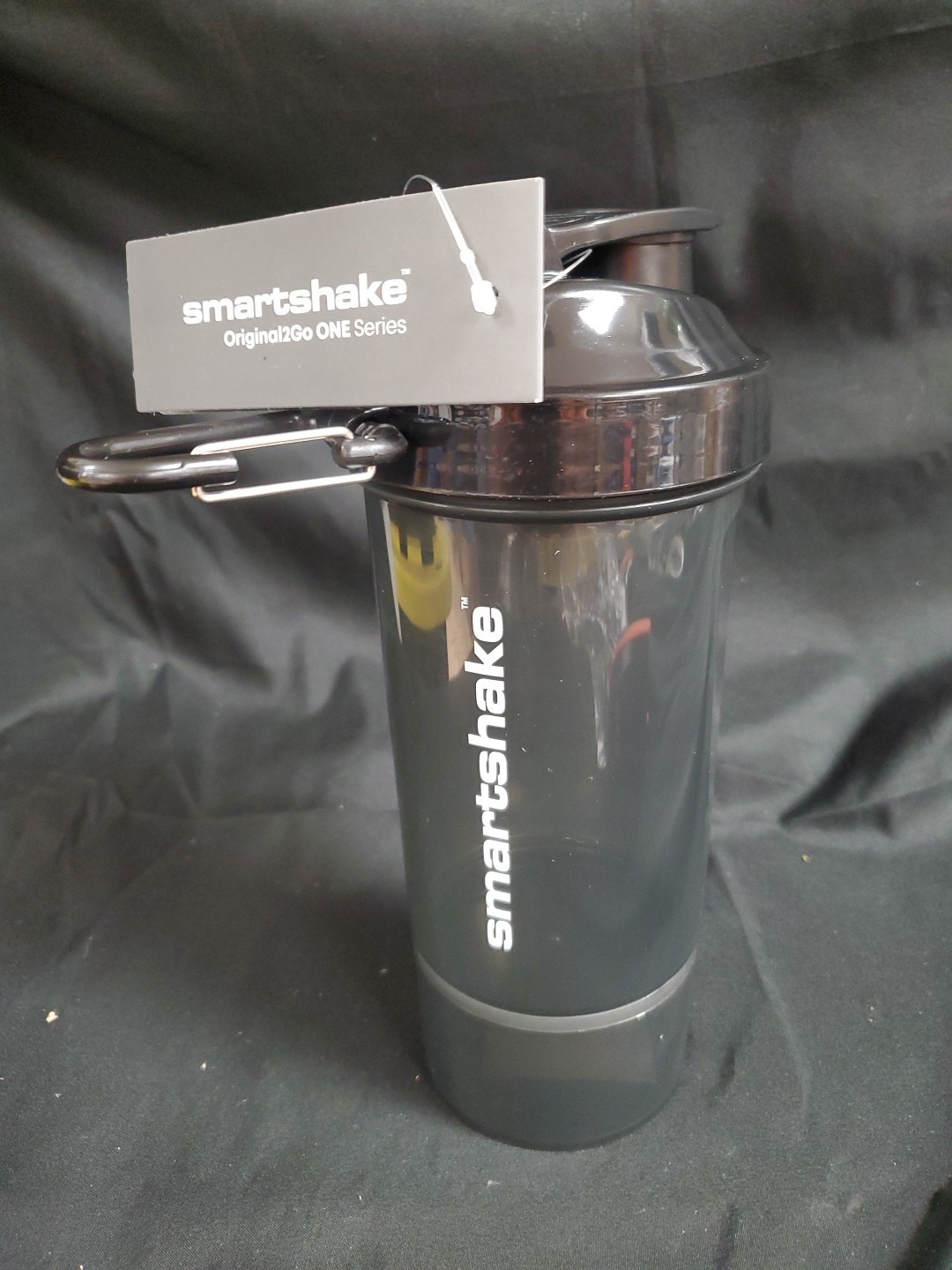Smartshake Original2Go ONE Shaker Bottle Clear Black 27oz W/ Dry Container NEW