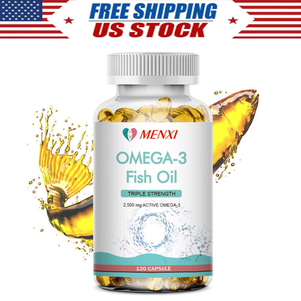 Omega 3 Fish Oil 3600mg Softgels – 1300mg EPA, 1200mg DHA, Heart & Brain Support