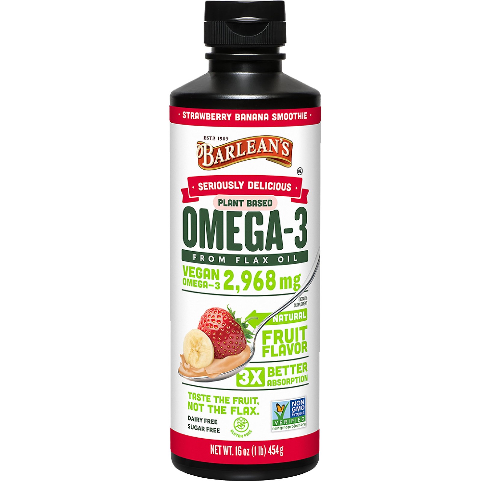 Barlean’s Vegan Omega 3 6 9 Flaxseed Oil Liquid 1 Pound (Pack of 1), Default