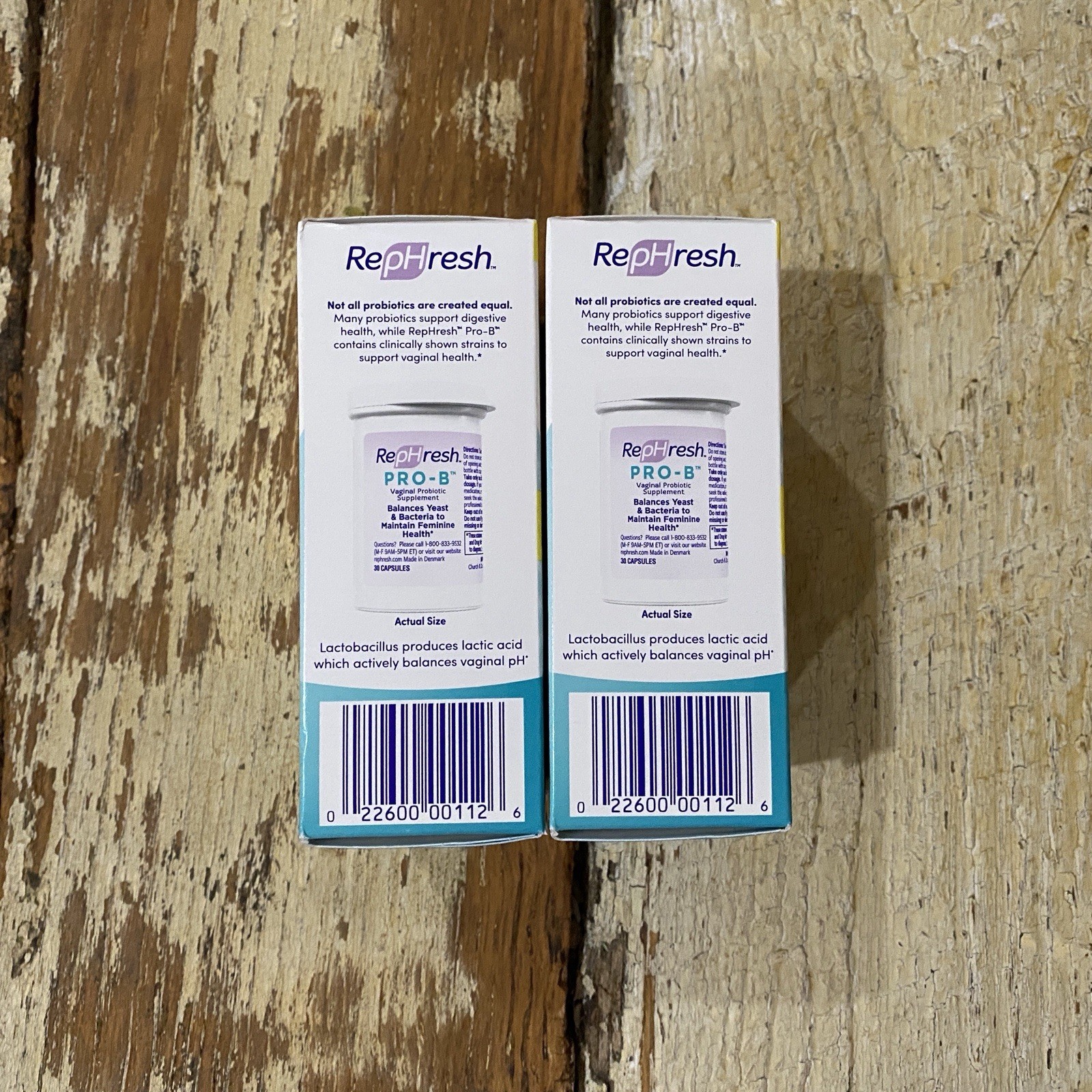 2-Pack Rephresh Pro B Probiotic Feminine Supplement 30 Capsules Each, EXP 08/26