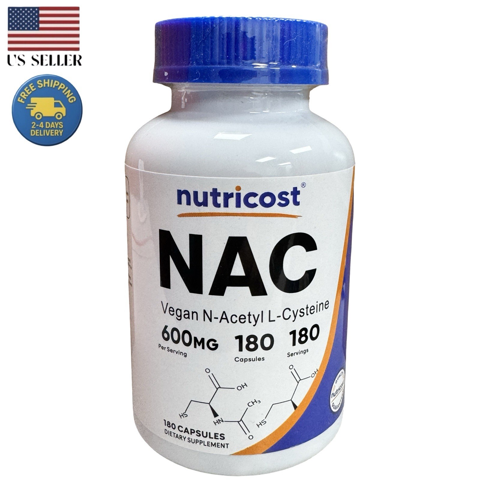 Nutricost N-Acetyl L-Cysteine [NAC] 600mg, 180 Capsules | Non-GMO & Gluten Free