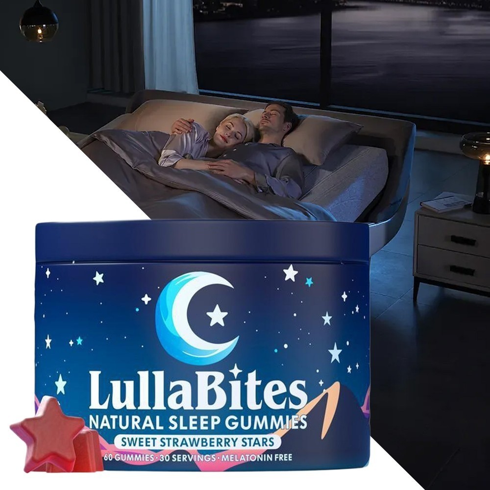 2 PACKS–NEW LullaBites Natural Sleep Gummies Strawberry Stars Flavor 60 Gummies