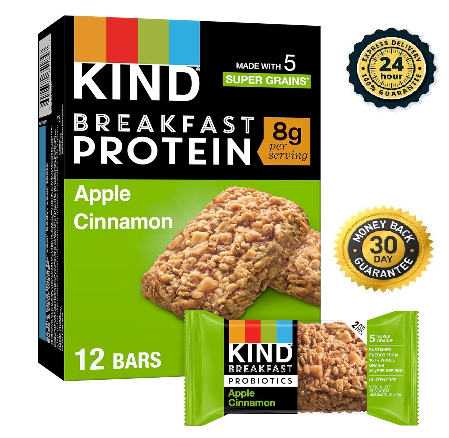 KIND Breakfast Protein, Healthy Snack Bar 8g Protein, 1.76OZ Packs, 12 Count