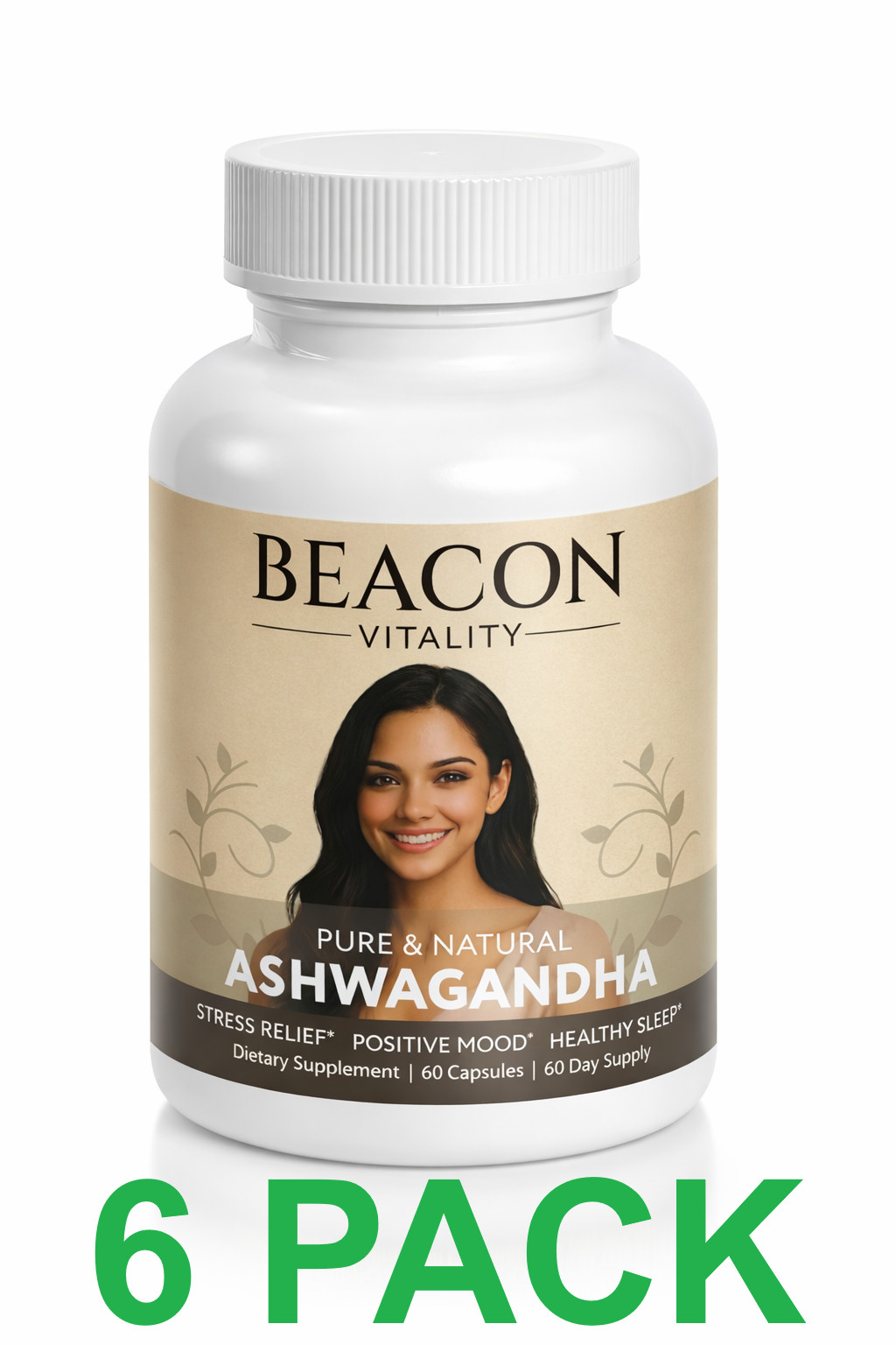 Organic Ashwagandha – Premium Quality Ingredients -USA Facility – 6 PACK