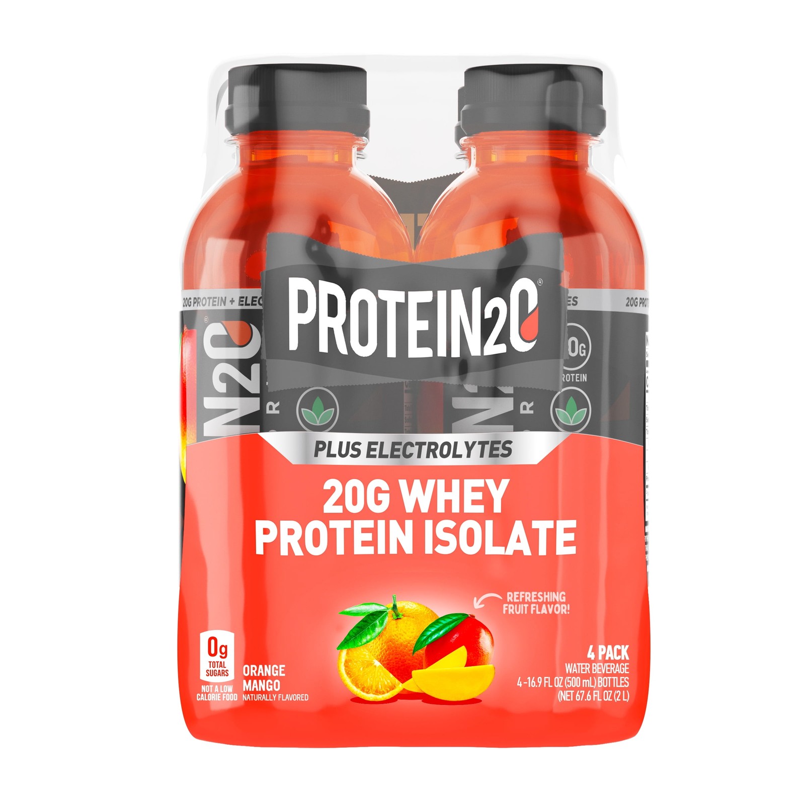 (4 pack) Protein2o 20g Whey Protein Isolate Hydration Liquid Drink, 350mg