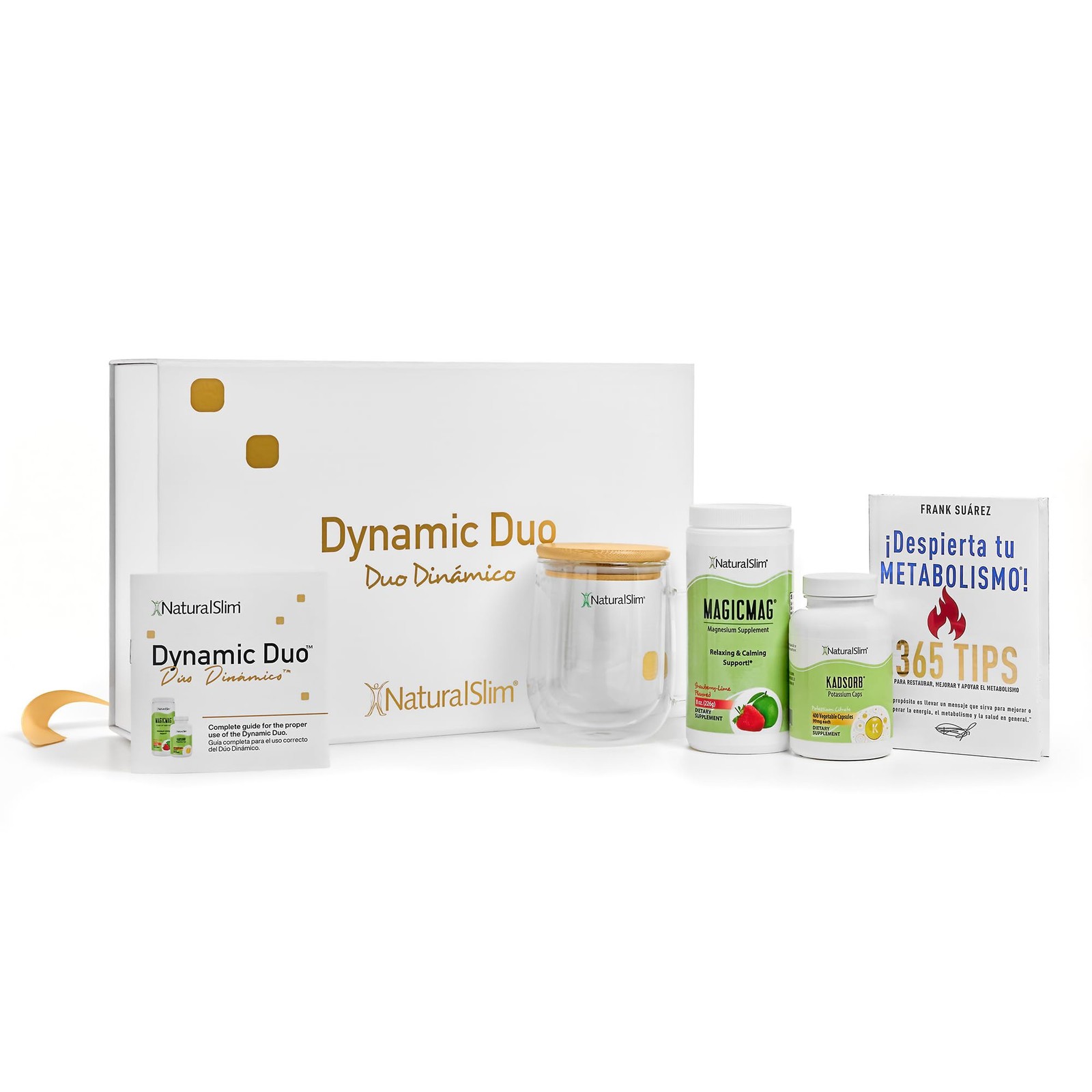 NaturalSlim Dynamic Duo Gift Set – Bundle of MagicMag, Kadsorb, Book, Glass Mug