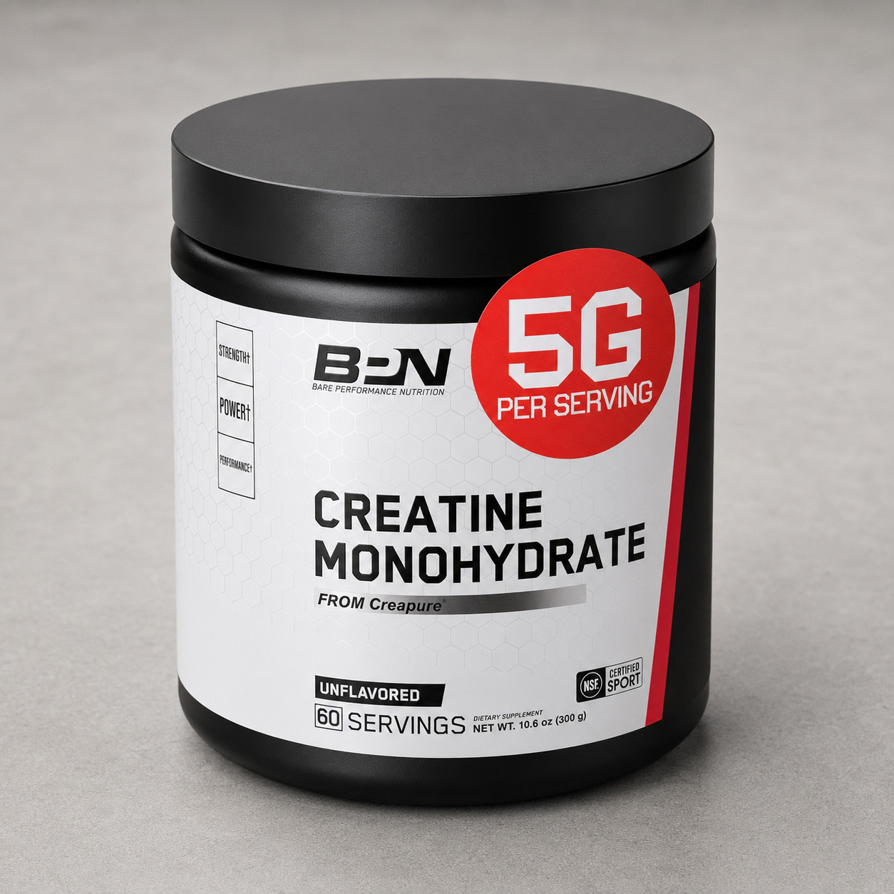 Creatine Monohydrate Unflavored 5g 60 Servings BPN Creapure NSF Certified New