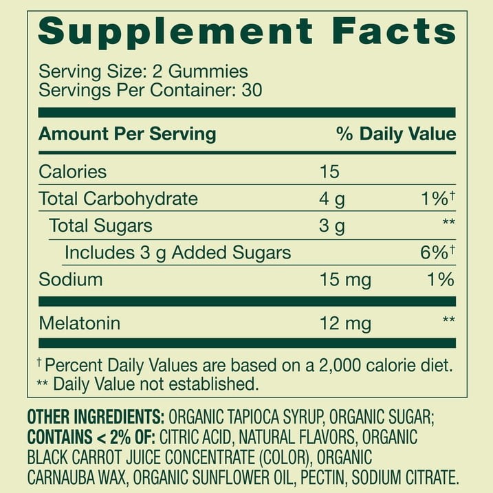 3 Pack Spring Valley Melatonin Gummies 12 mg Sleep Support Vegetarian 60 Count