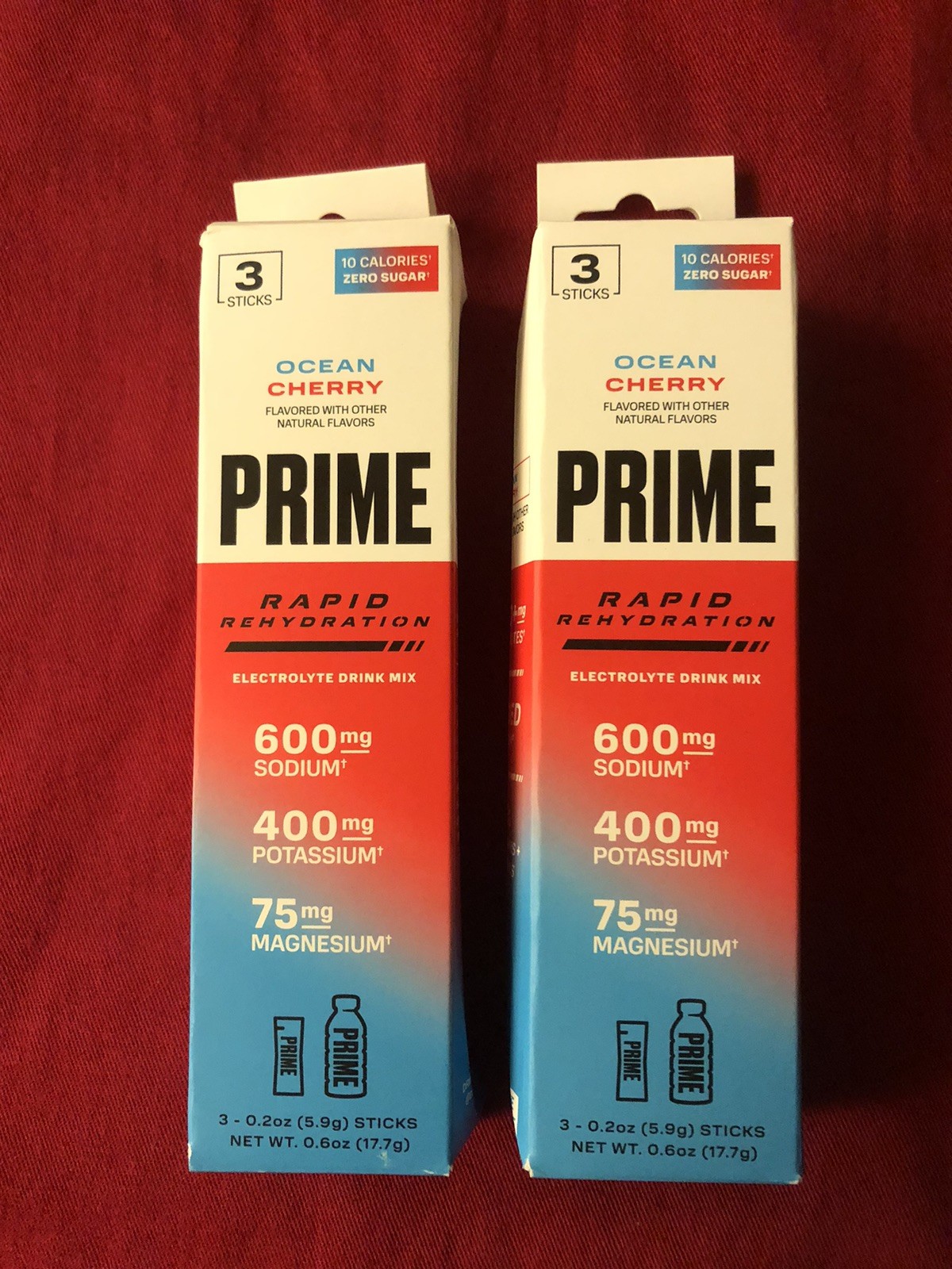 Prime Rapid Rehydration Sticks, Ocean Cherry, 6 total 2 Boxes
