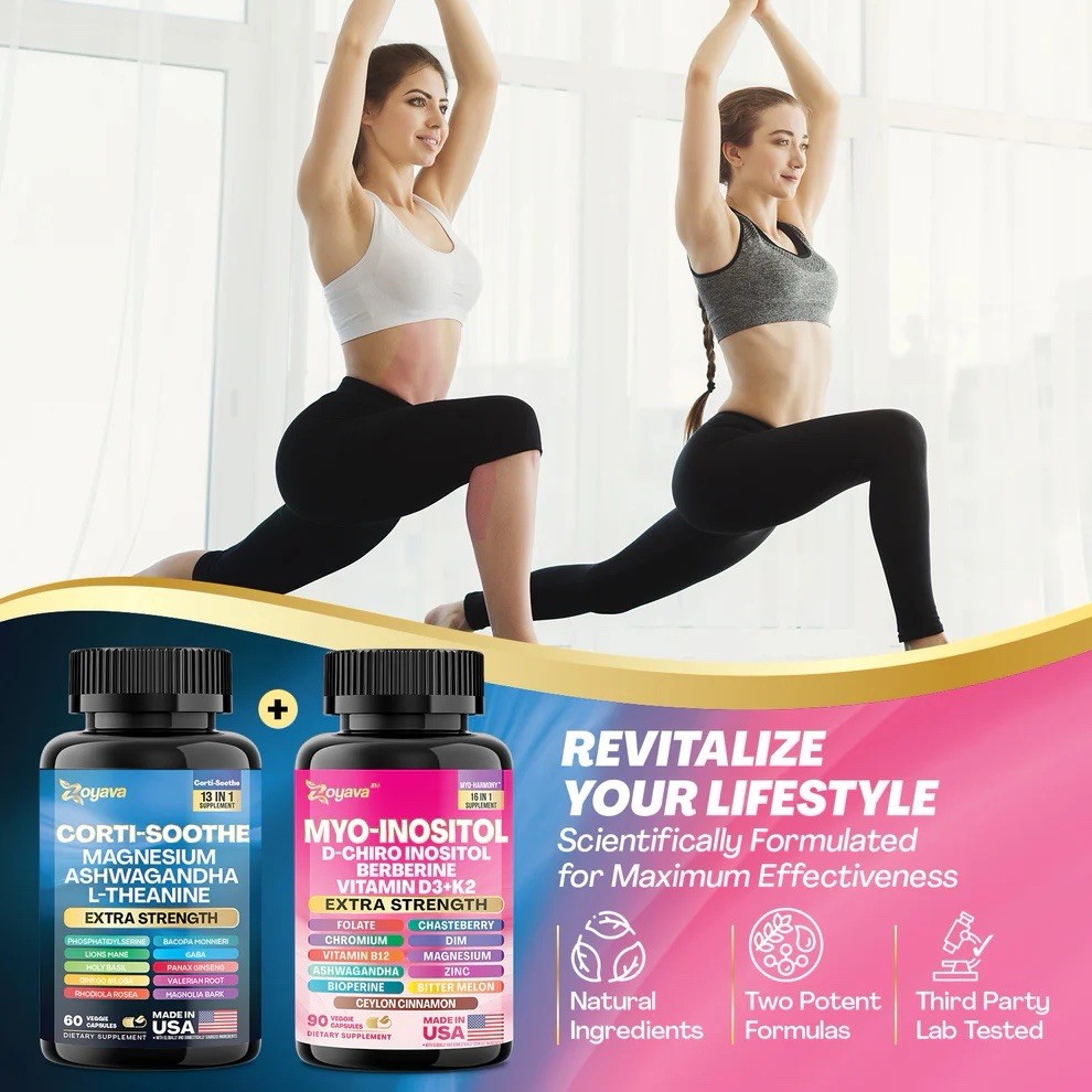2 Pack-Zoyava Cortisol Myo-Inositol Extra Strength Stress Relief Hormone Support