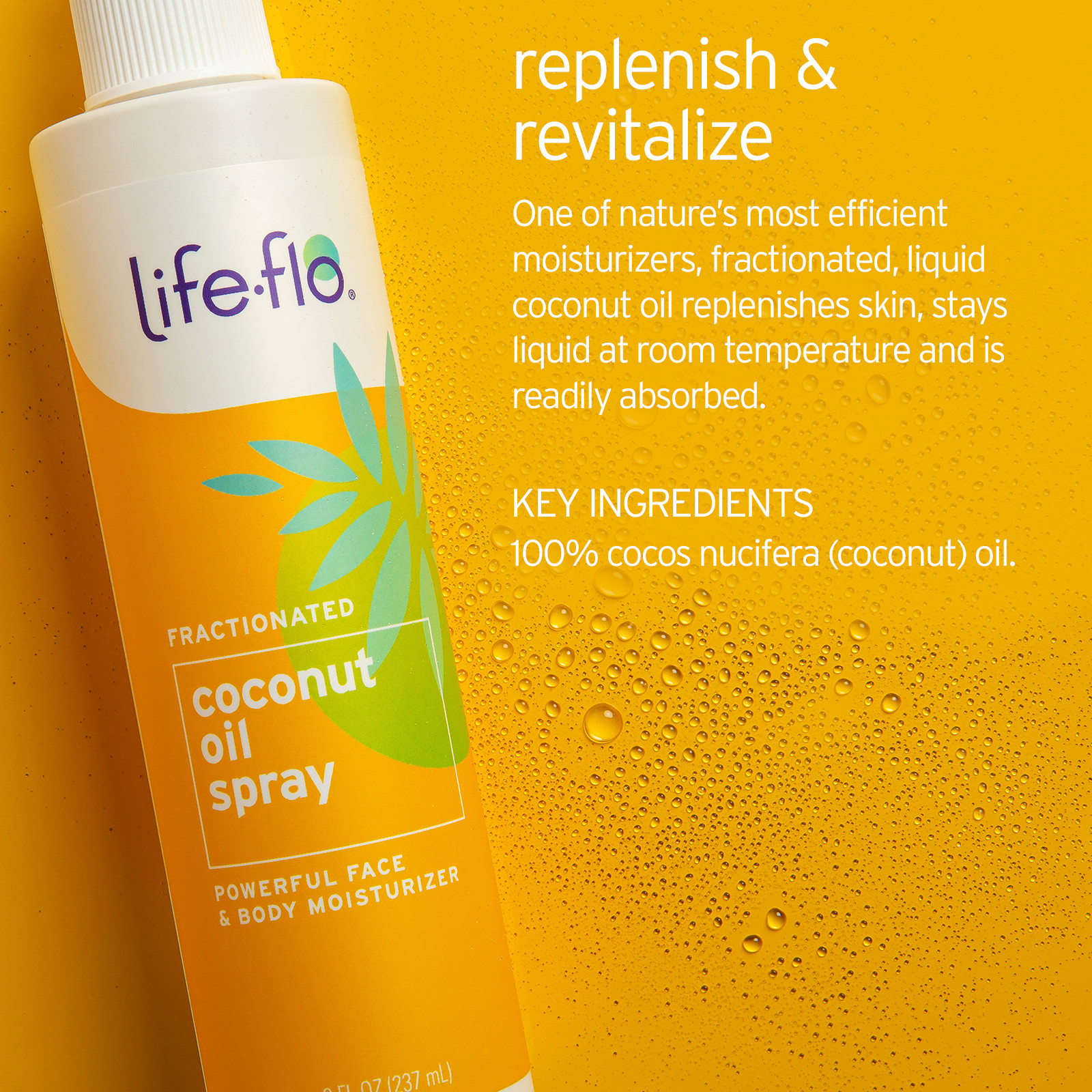 Life-flo Coconut Oil Spray, 100% Pure and Fractionated | 8oz