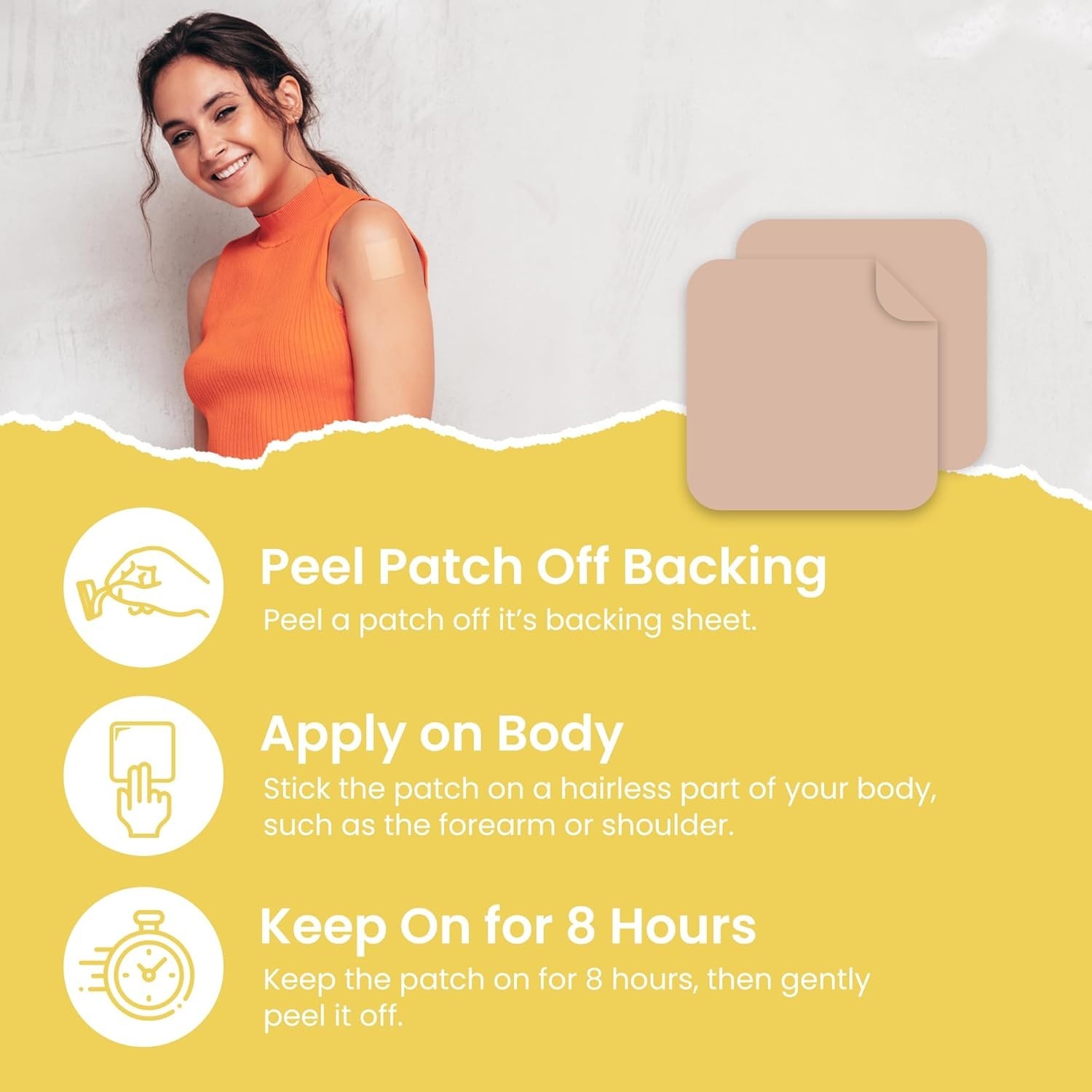MONIER Magnesium Patches (Pack of 60) – 100% Natural Patch for Women and Men – w