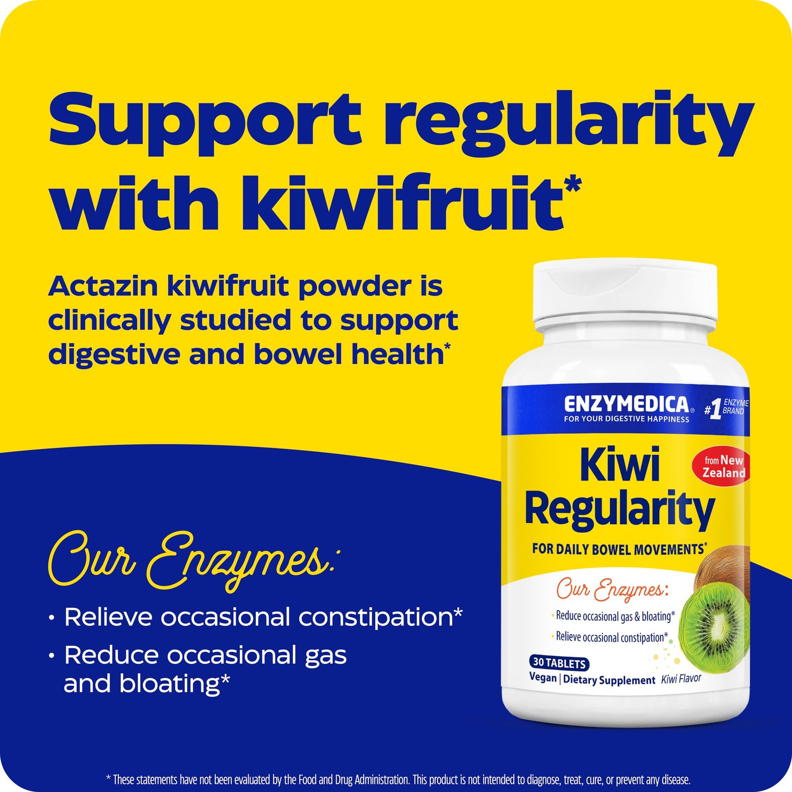 Kiwi Regularity – Bowel Movement Supplement for Women & Men, Occasional Const…
