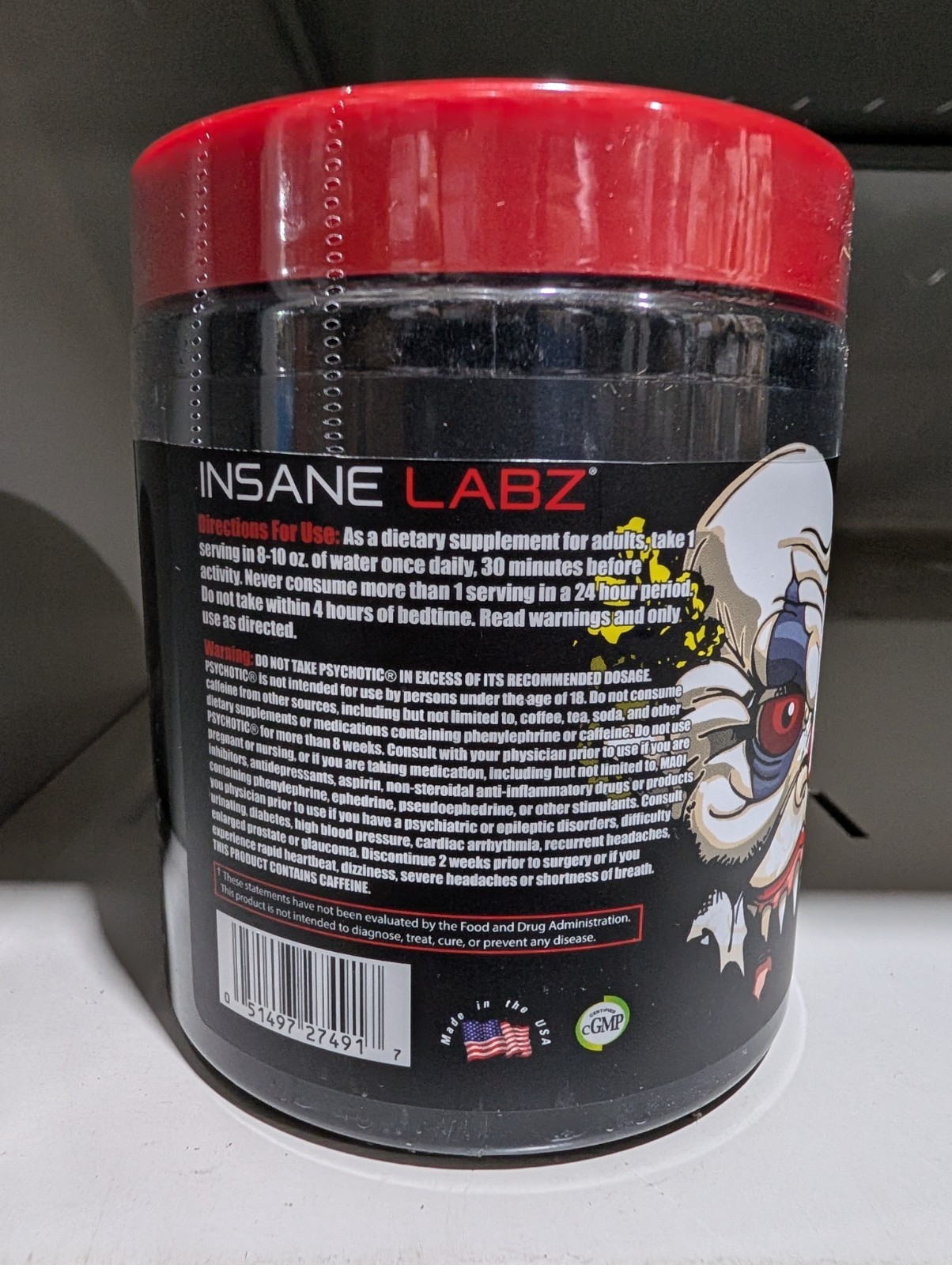 Insane Labz Pre Workout Powder Blue Raspberry Flavor 30 Serv *EXP 1/2028*