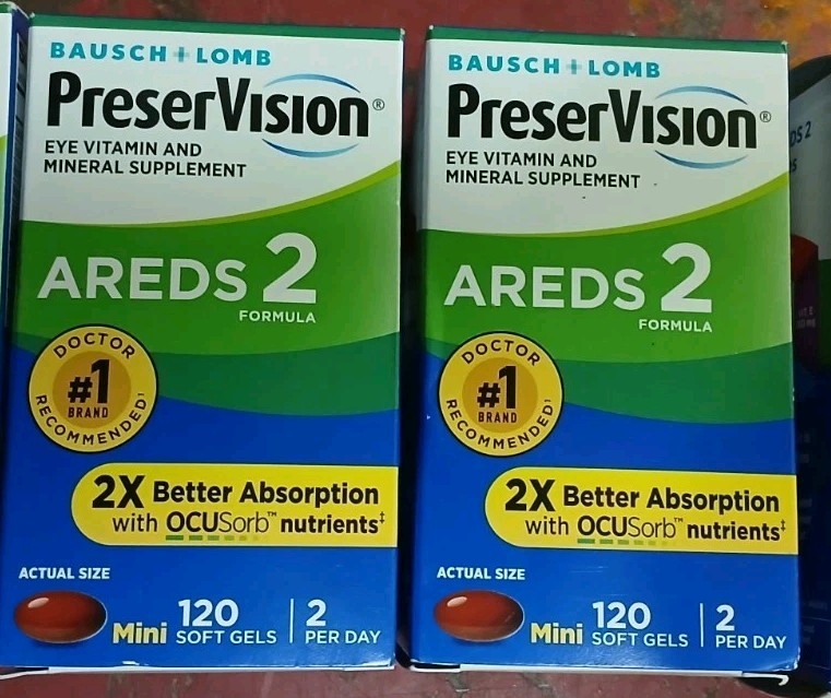 PreserVision Areds 2 Eye 120 X 2 = 240 Mini Softgels. Exp 10/27
