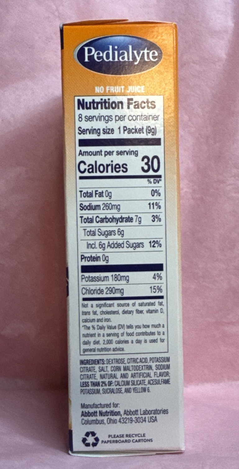 Pedialyte Electrolyte Orange Pwd 8X0.3Oz