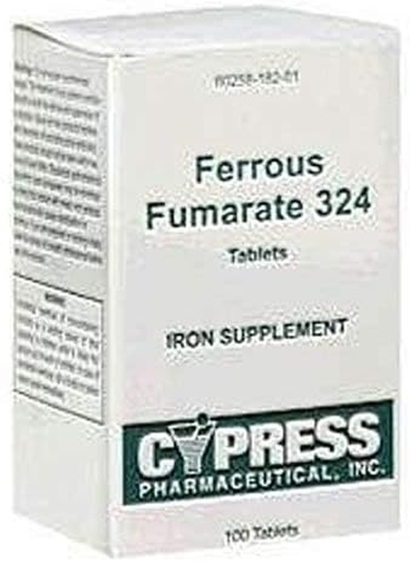 Cypress Pharmaceutical Ferrous Fumarate 324 Tablets, Boxed, 100Ct