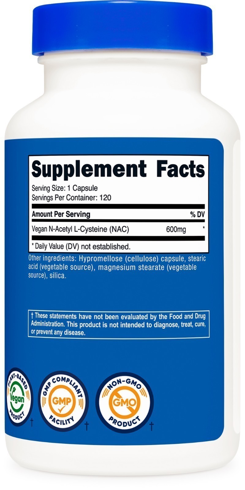 Non-GMO – Nutricost N-Acetyl L-Cysteine (NAC) 600mg, 120 Vegan Capsules