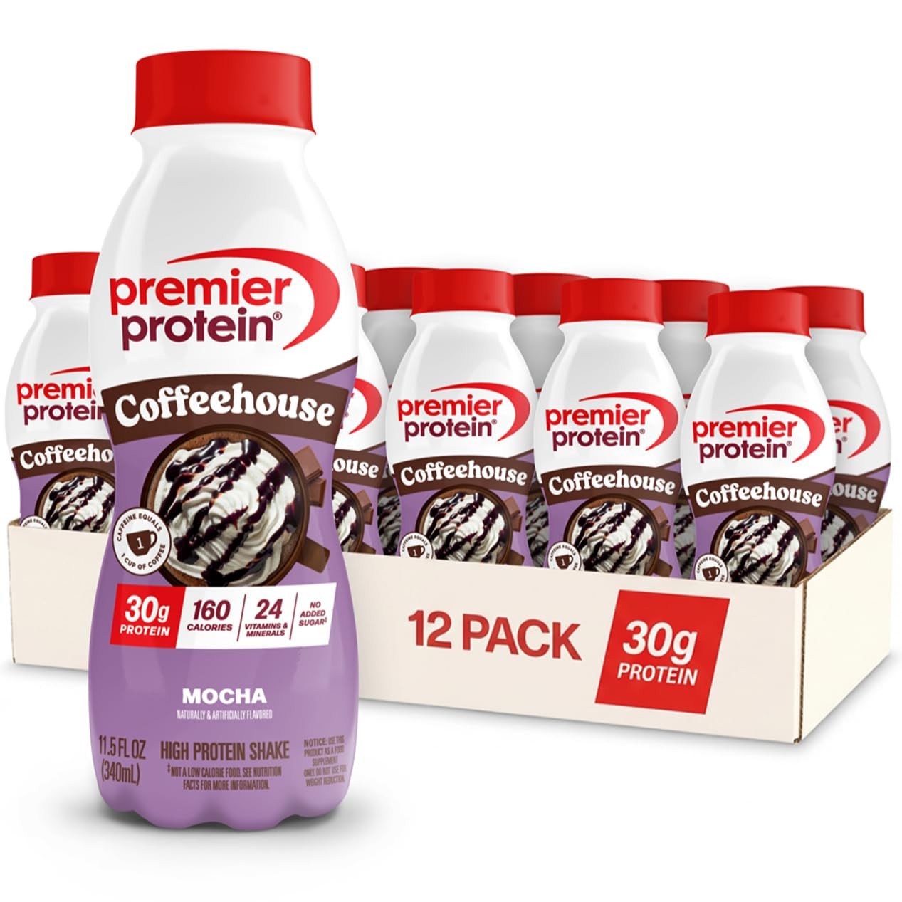 Premier Protein Shake, Mocha Coffeehouse, 30g Protein, 11.5 oz, 12 ct