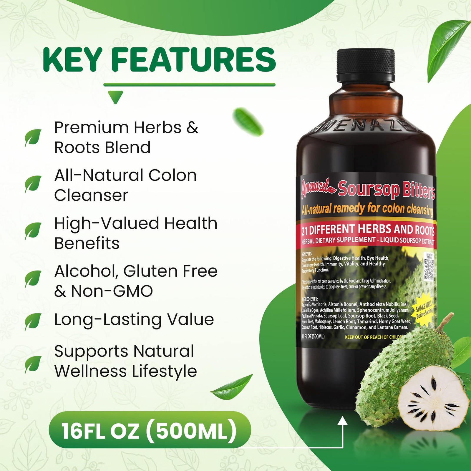 Organic Soursop Bitters, 16 fl oz