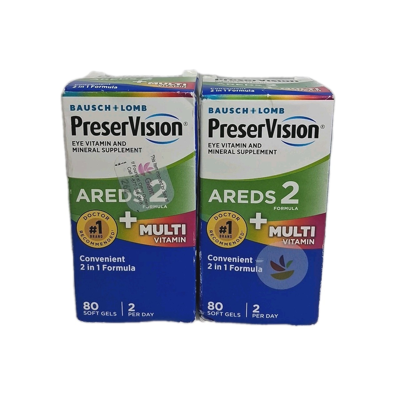 PreserVision Areds 2 Formula Multi Vitamin Softgel 80 Count 2 Boxes