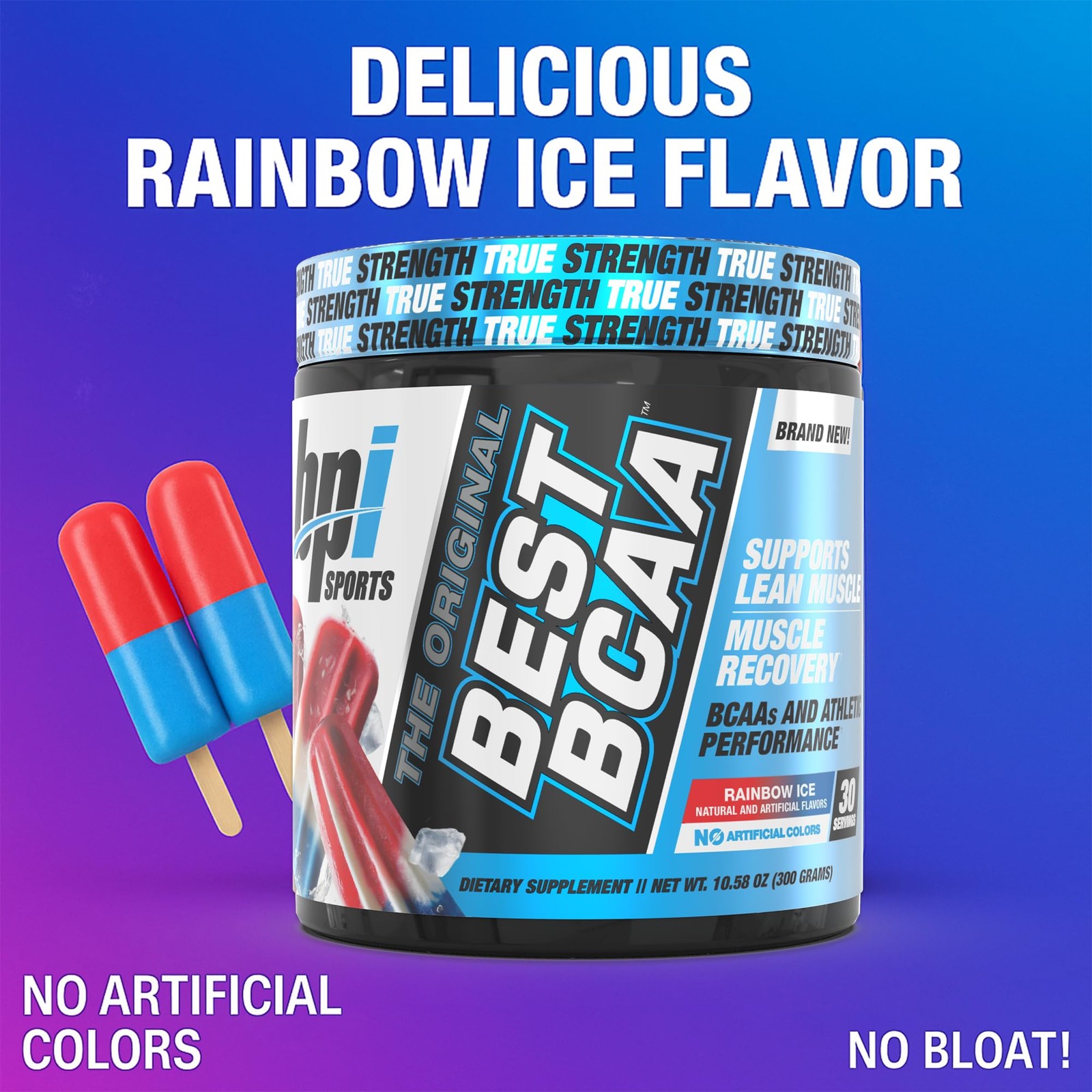 BPI Sports BEST BCAA Powder Rainbow Ice 10.58 Ounce (Pack of 1), Multicolor