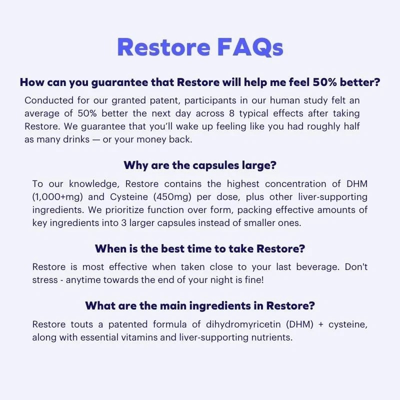 Cheers Restore | Supplement with DHM + L-Cysteine | Feel Better after Drinkin…