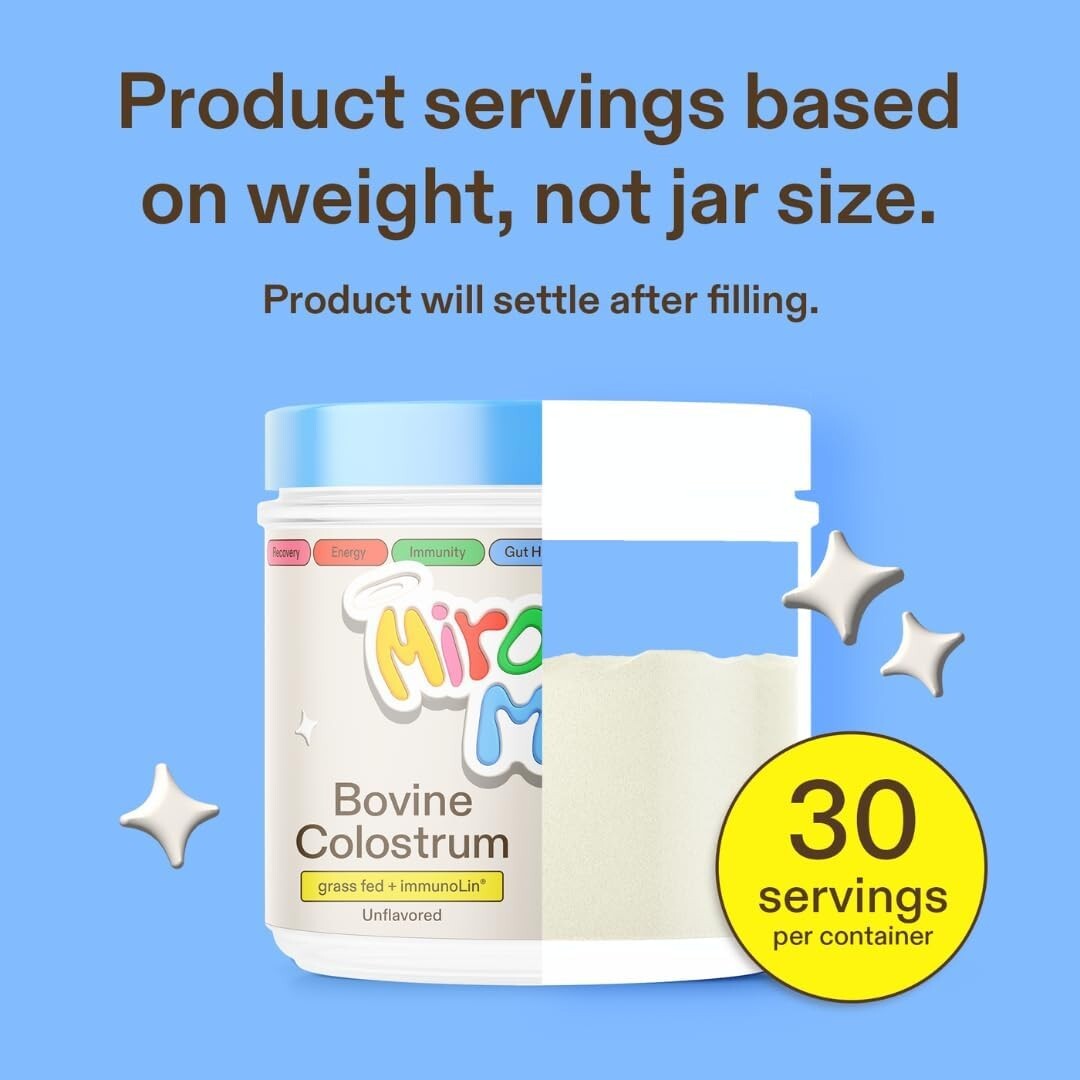Miracle Moo Mother Natures Bovine Colostrum grassfed+ immunolin 30SV