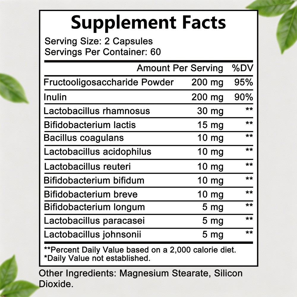Clean Formula Synbiotic 30~120 Caps, Gluten Soy Dairy Free For Daily Gut Health