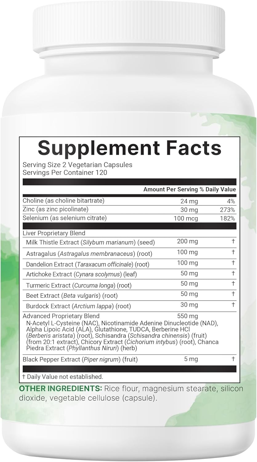 Liver Advanced+, 240 Veggie Capsules | 20-in-1 Complex with Milk Thistle