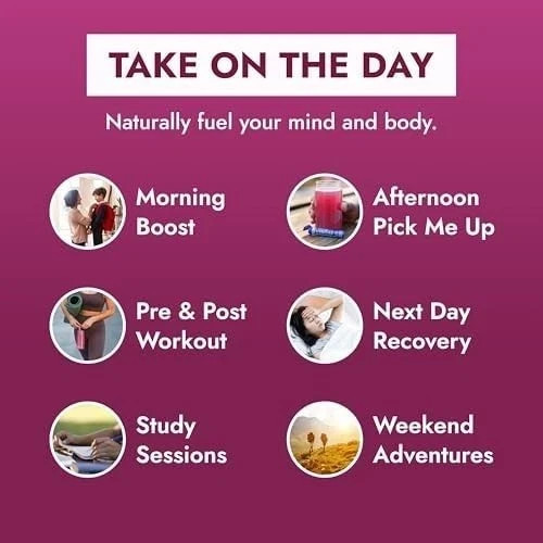 Zipfizz Daily Energy Drink Powder, Black Cherry, 20 Pack 3-in-1 Sustained Energ
