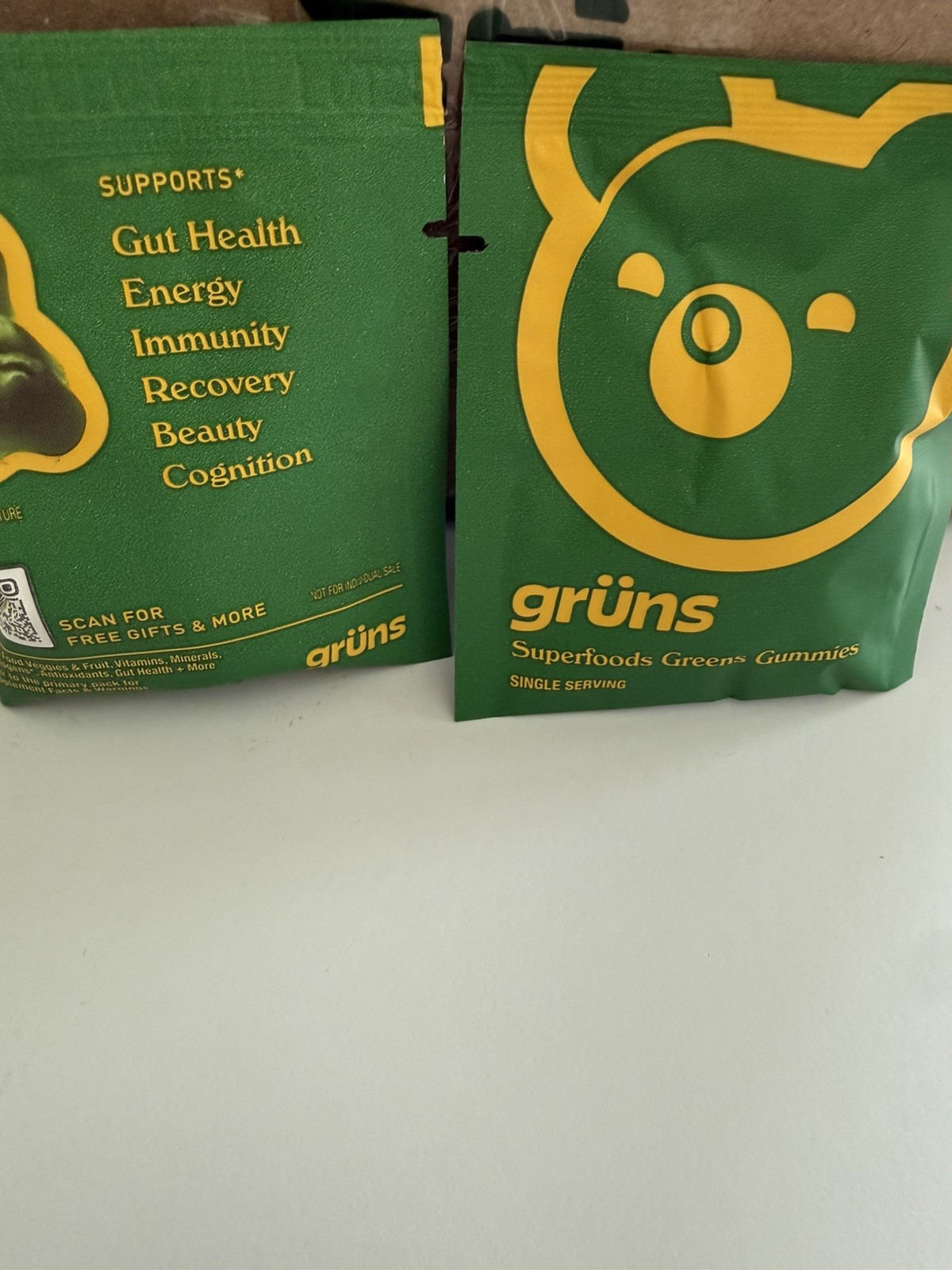 Gruns Low Sugar – SuperFoods Greens Gummies, Sweet Taste – 28 Pack