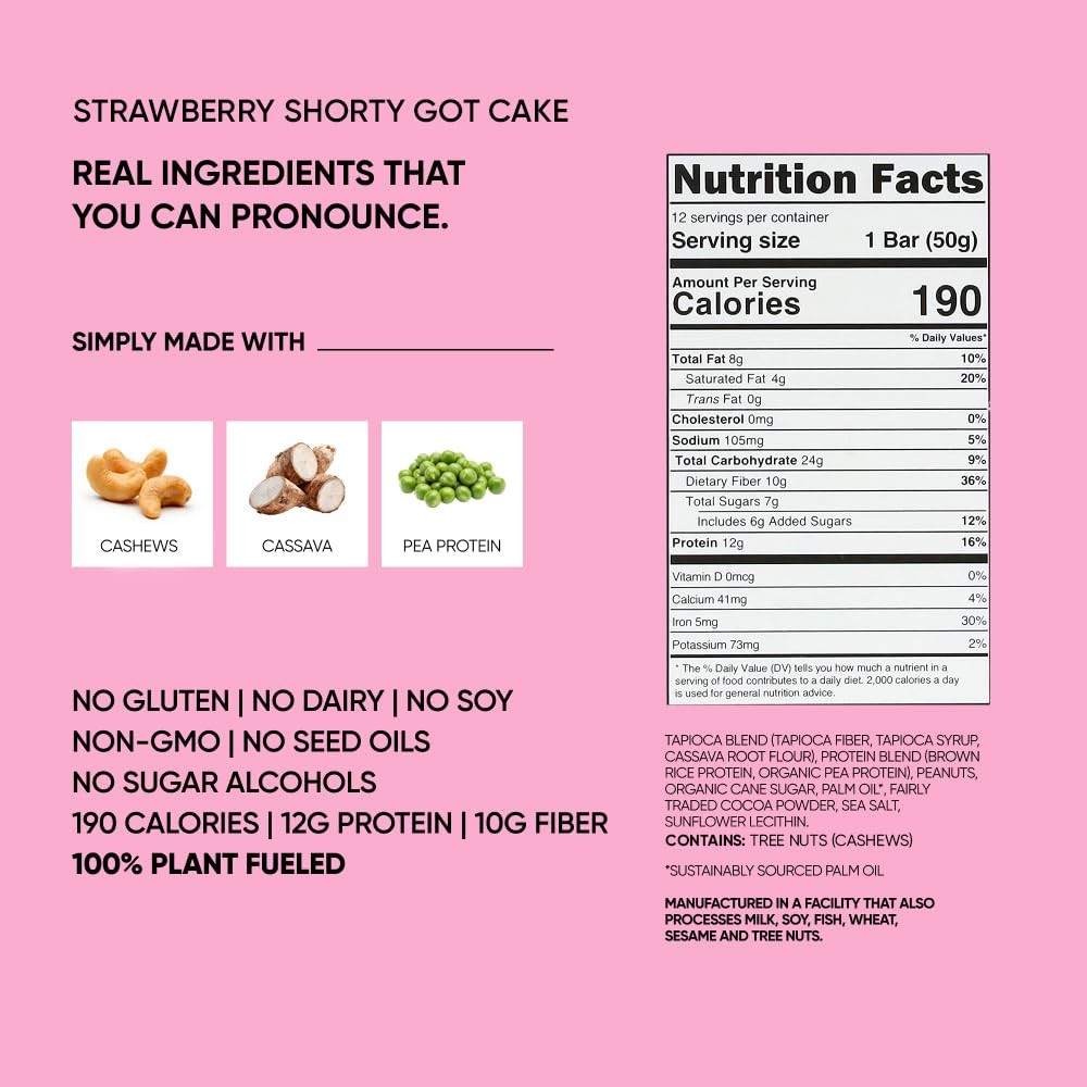 TRUBAR Vegan Protein Bars, Feelin’ Fruity Variety Pack, PB & Jelly, Strawberr…