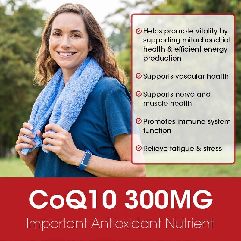 CoQ10 Ubiquinone High Absorption Q10 Coenzyme 300mg 120 Vegetarian Softgels Caps