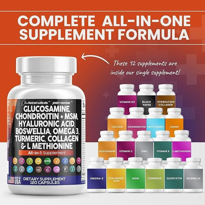 Clean Nutraceuticals Glucosamine Chondroitin MSM Turmeric Hyaluronic Acid…