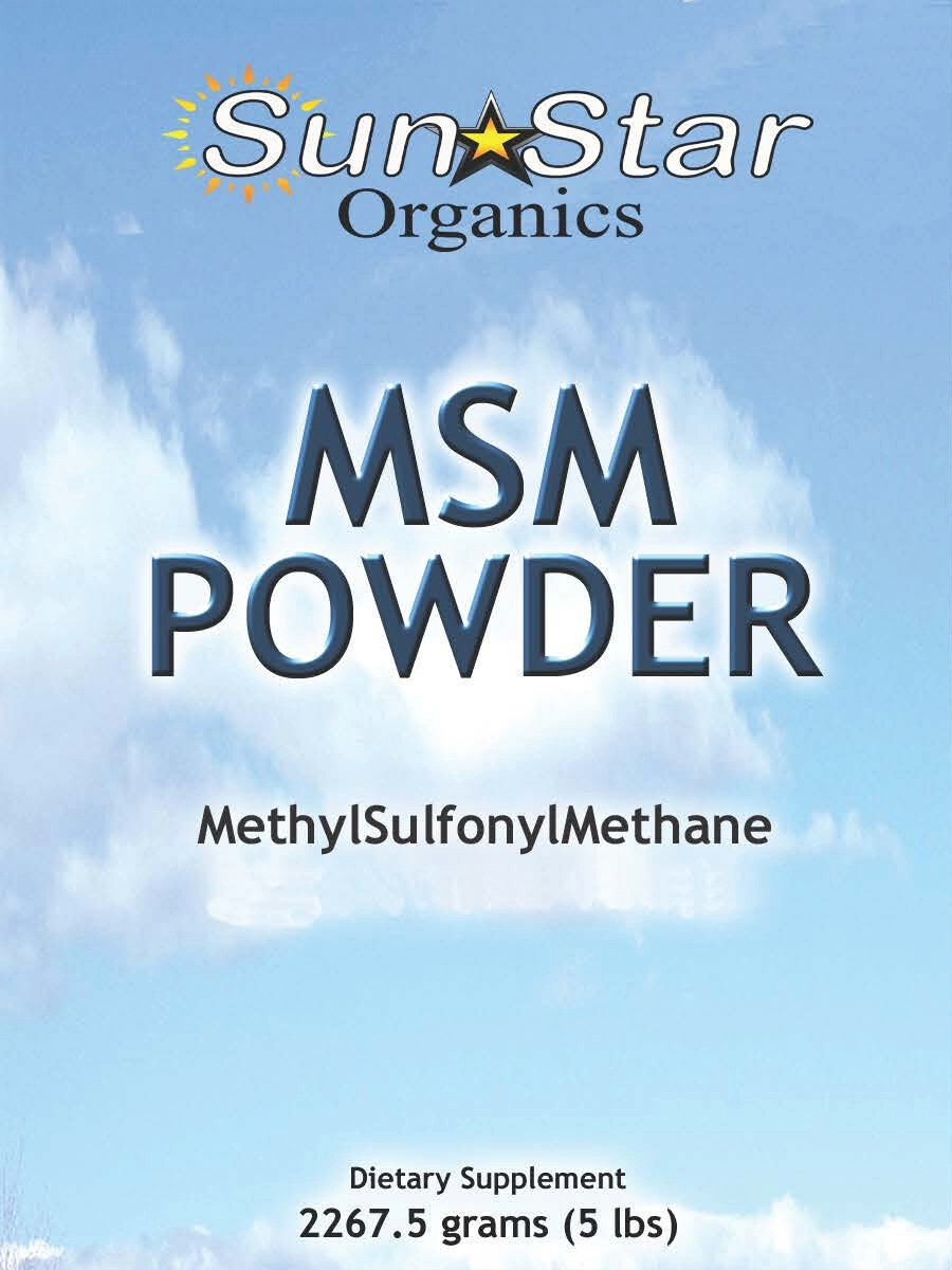 MSM Powder (Methylsulfonylmethane) – 5 lbs – Sun Star Organics (2 PACK)