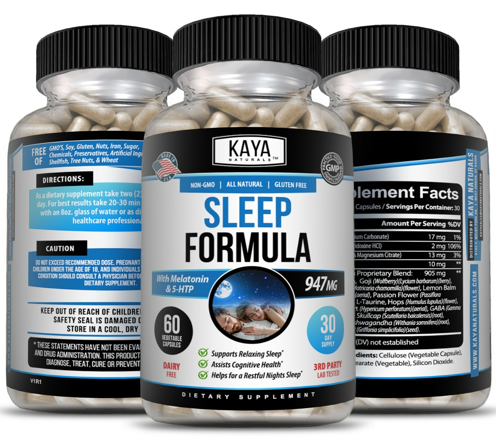 Deep Sleep Formula 60ct, Fall Asleep & Stay Asleep, Melatonin Sleeping Aid