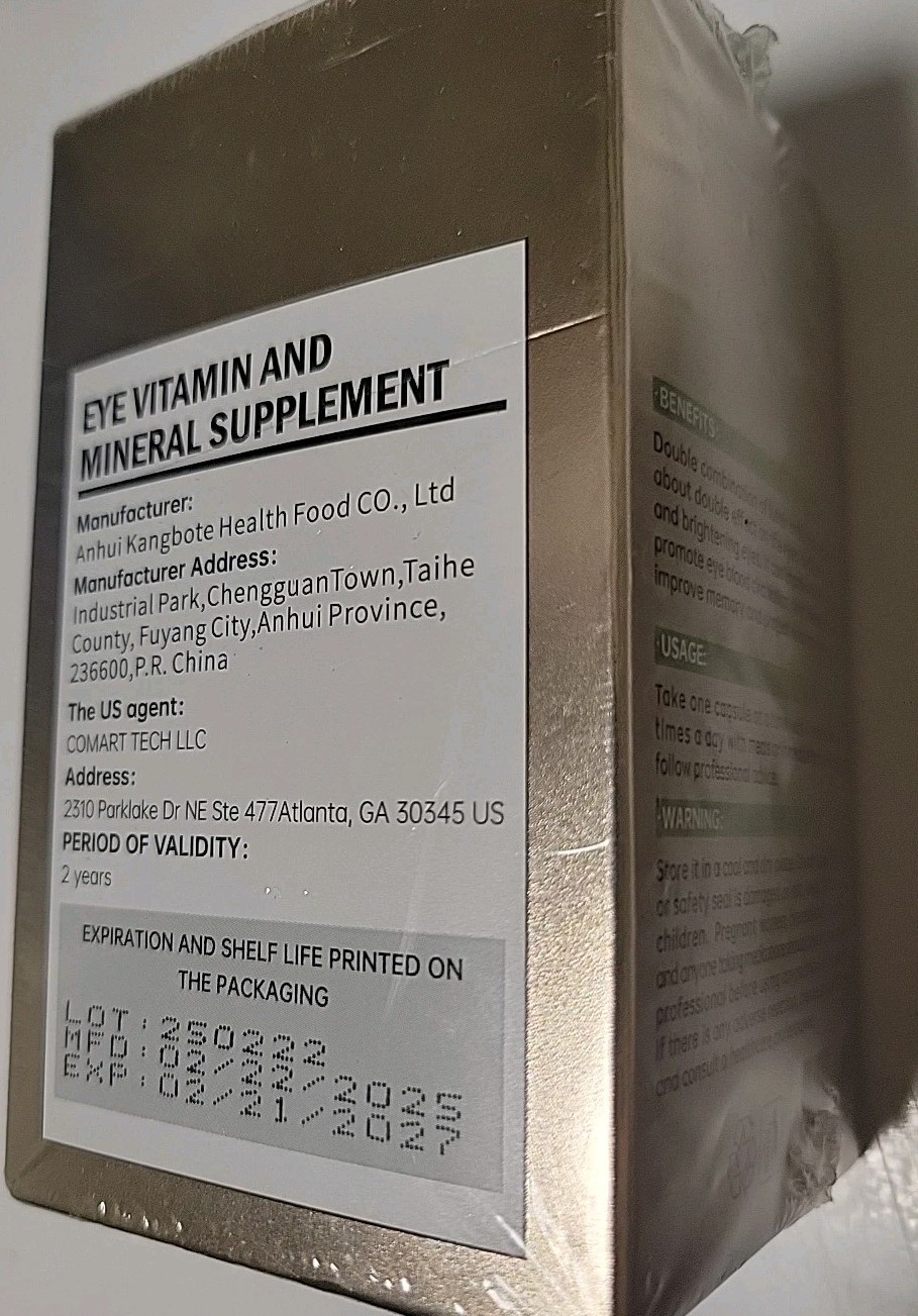 New In Box, Eye Vitamin and Mineral Supplements, 90 caps, EXP 2/2027