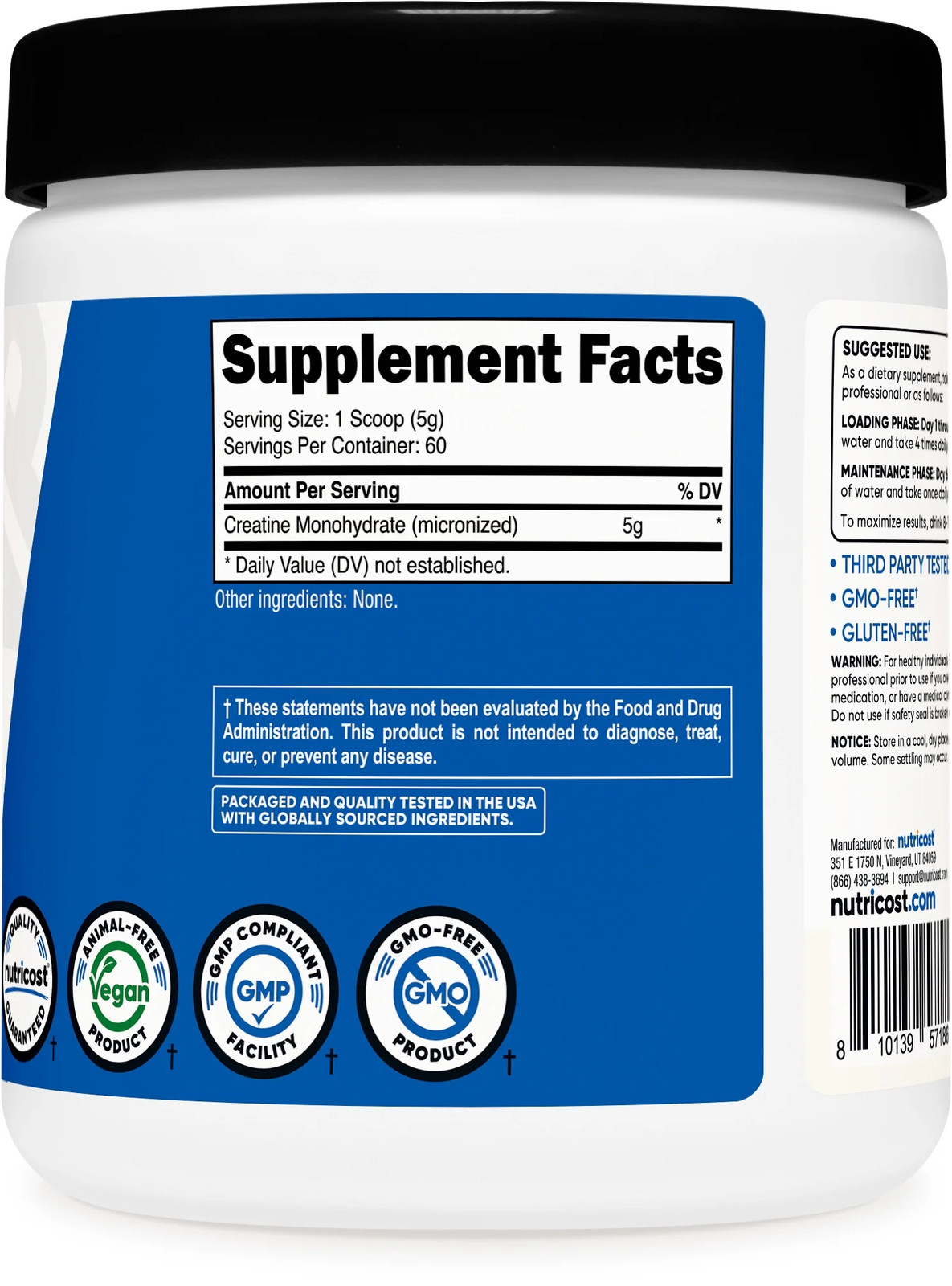 Creatine Monohydrate Powder Unflavored Micronized Creatine Monohydrate, 5G per S