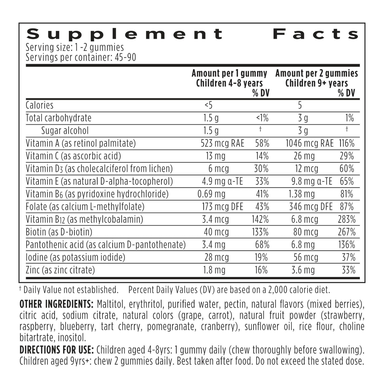 Igennus Methylated Kids Multivitamin Gummies, Age 4+, 90 Gummies