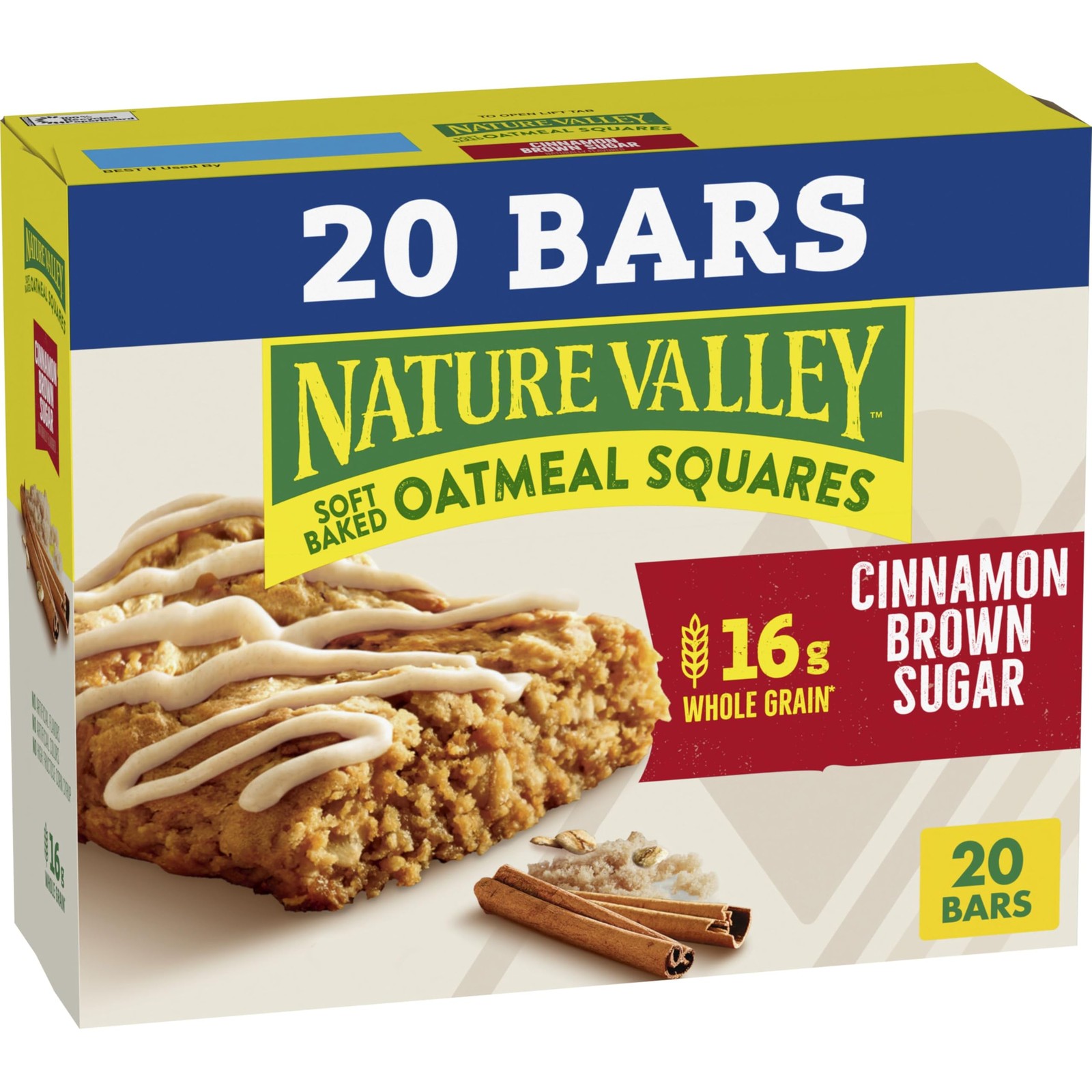 Nature Valley Soft Baked Oatmeal Squares, Cinnamon Brown 20 Count (Pack of 1)