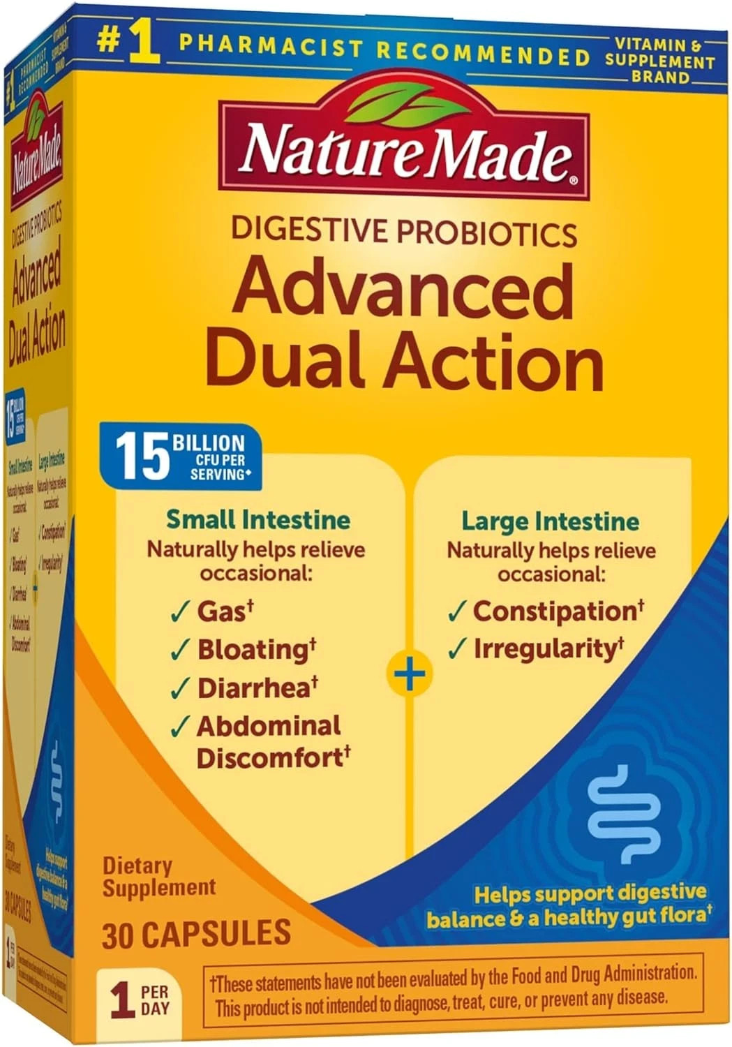 Nature Made Digestive Probiotics Advanced Dual Action 30 Capsules EXP 02.2026
